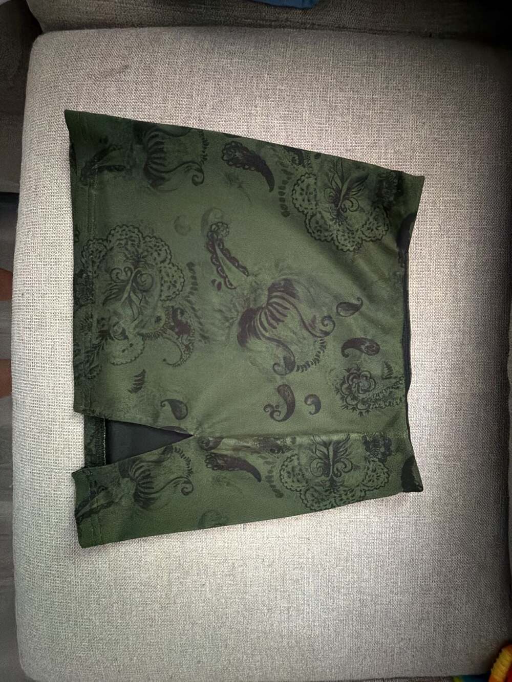 Princess Polly Olive Green Paisley Print Mini Skirt with Side Slit